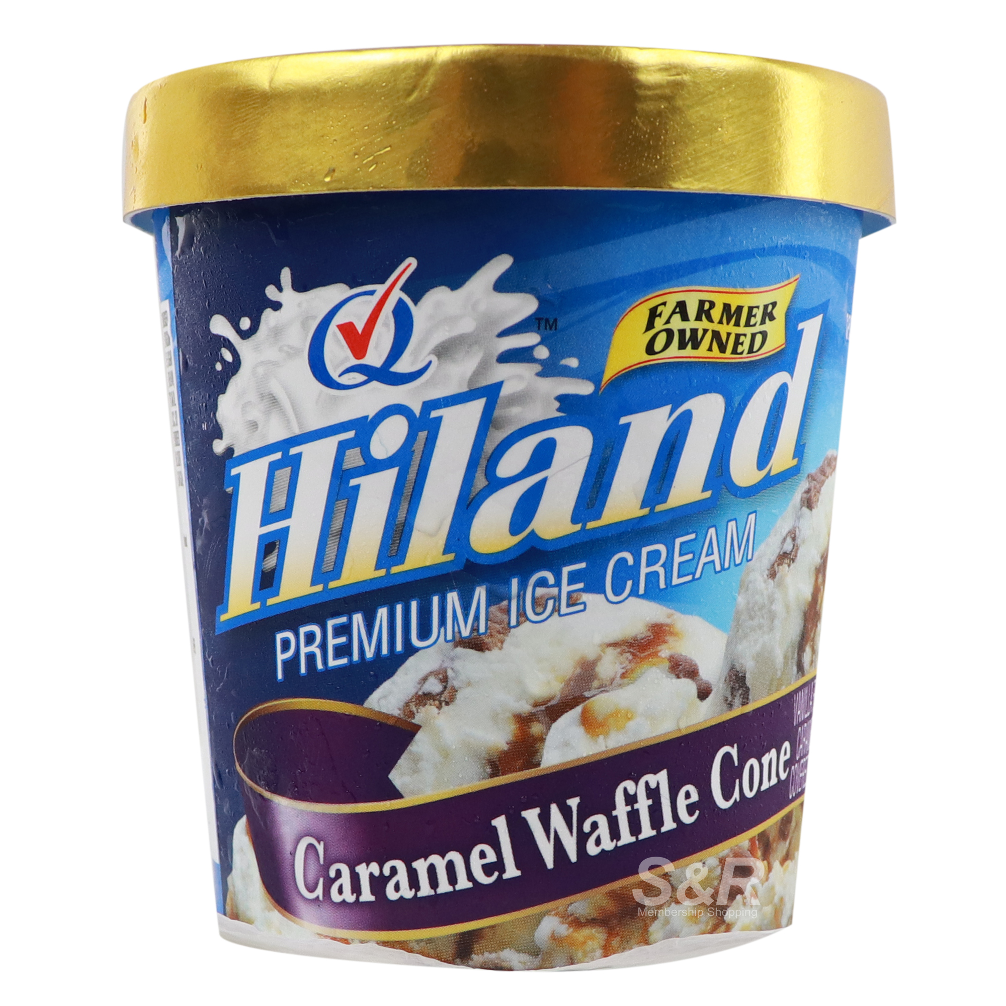 Hiland Premium Ice Cream Caramel Waffle Cone Flavored 473mL Hiland Premium Ice Cream Caramel Waffle Cone Flavored 473mL